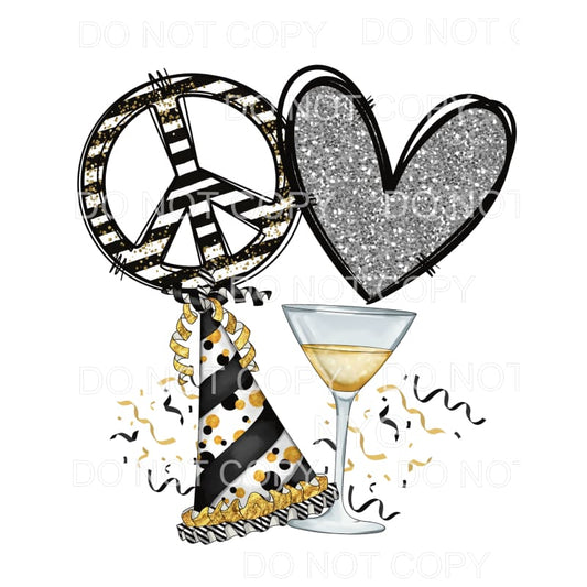 Peace Love Happy New Year #5 Sublimation transfers - Heat 
