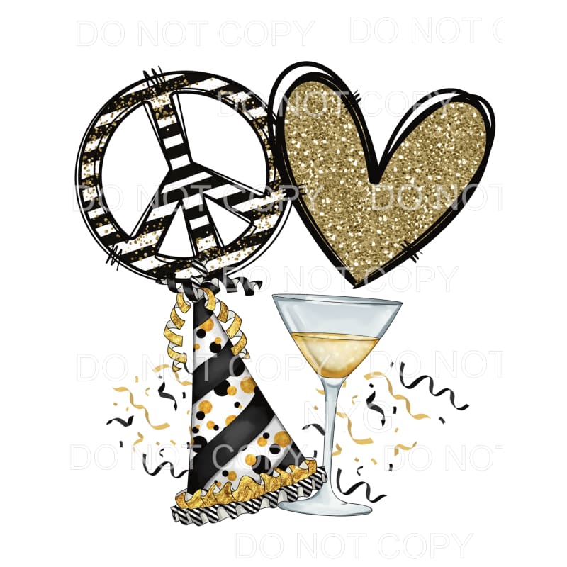 Peace Love Happy New Year #6 Sublimation transfers - Heat 