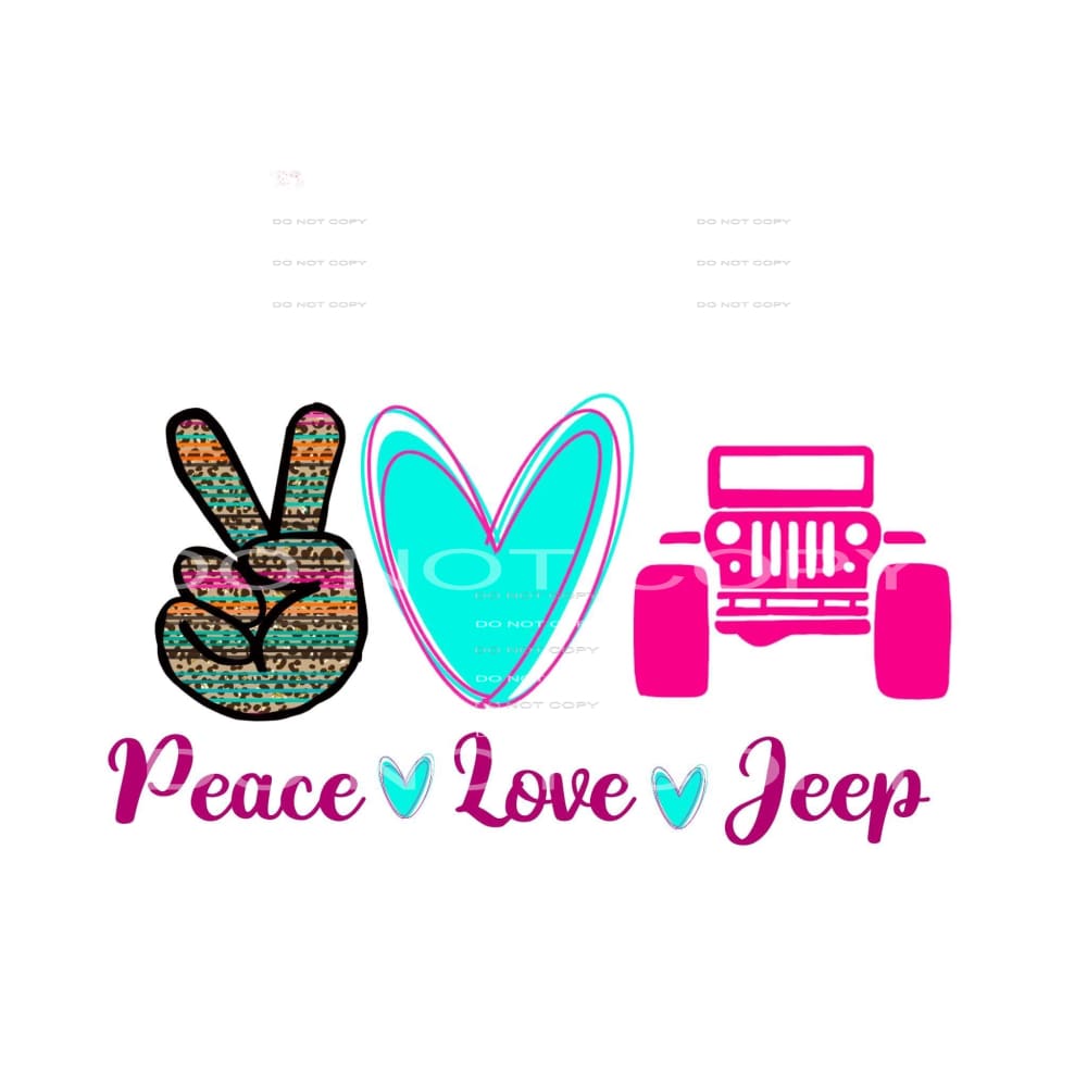 peace love jeep #5075 Sublimation transfers - Heat Transfer
