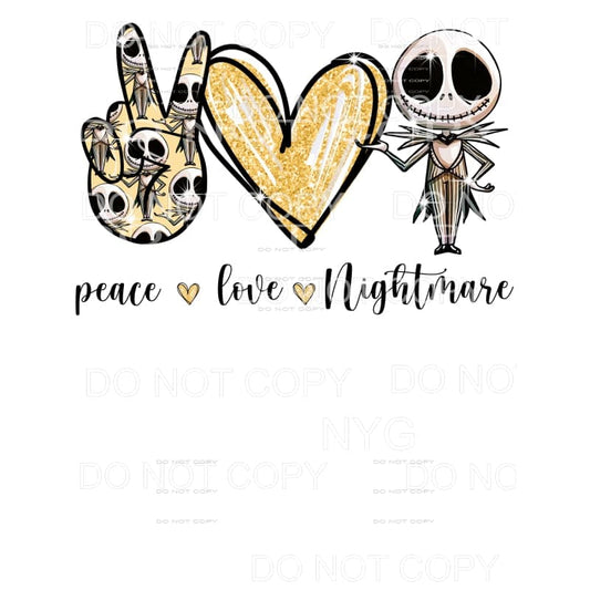 Peace Love Nightmare Jack Skeleton Sublimation transfers - 