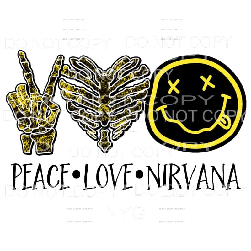 Peace Love Nirvana Sublimation transfers - Heat Transfer