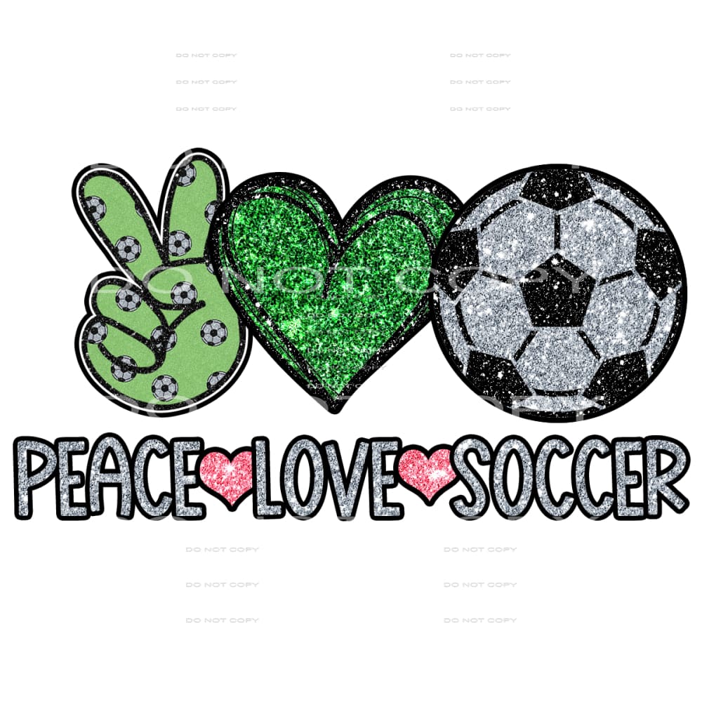 peace love soccer #6276 Sublimation transfers - Heat 