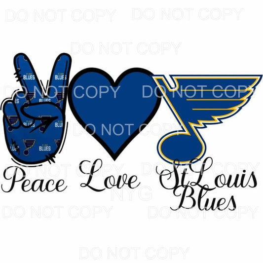 Peace Love St Louis Blues Hockey Missouri Sublimation 