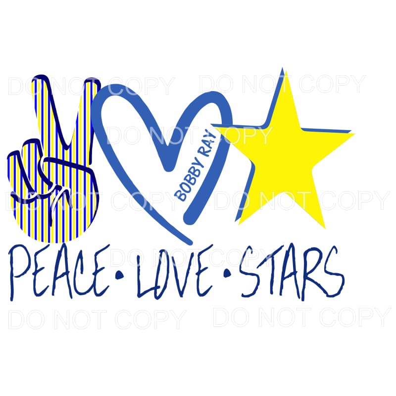 Peace Love Stars school Sublimation transfers - Heat 