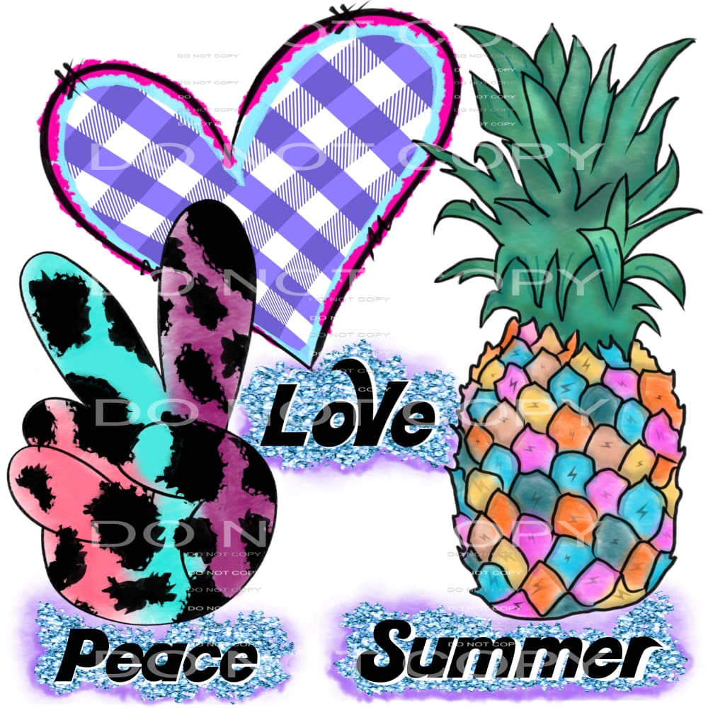 Peace love summer # 446 Sublimation transfers - Heat
