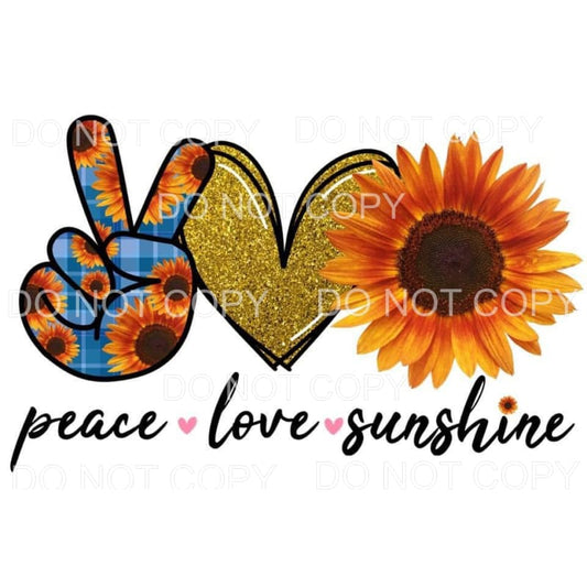 Peace Love Sunshine Sunflower Sublimation transfers - Heat 