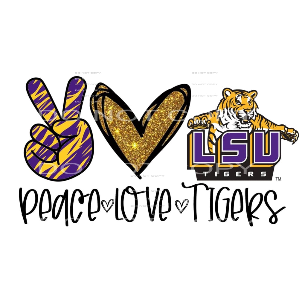 peace love tigers #6003 Sublimation transfers - Heat 