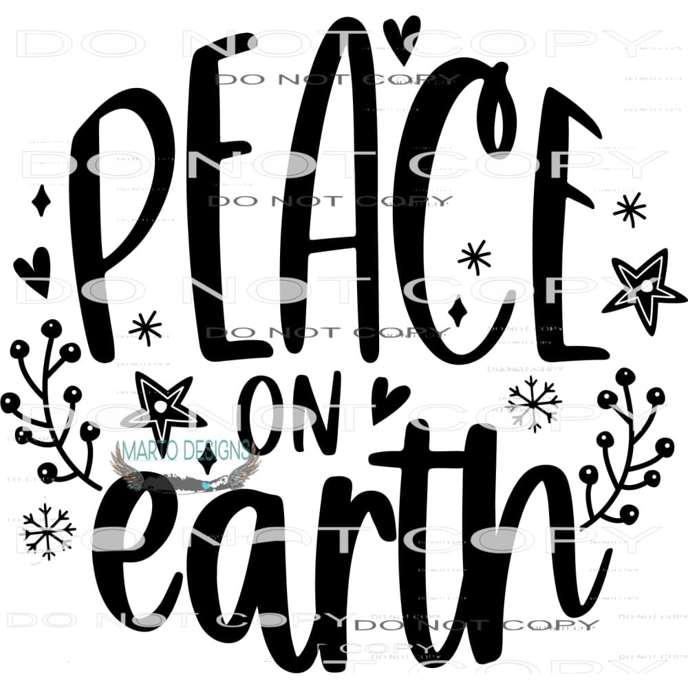 Peace On Earth #7984 Sublimation transfers - Heat Transfer