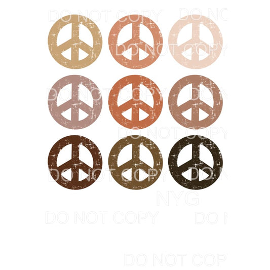 Peace Signs Stacked Sublimation transfers - Heat Transfer