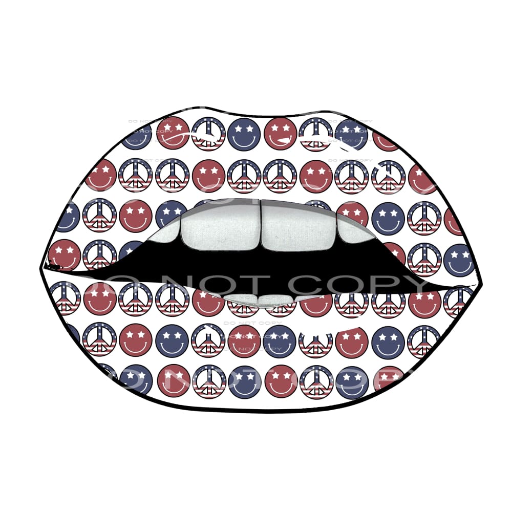 peace smile faces lips # 12082 Sublimation transfers - Heat 