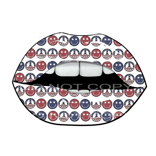 peace smile faces lips # 12082 Sublimation transfers - Heat 