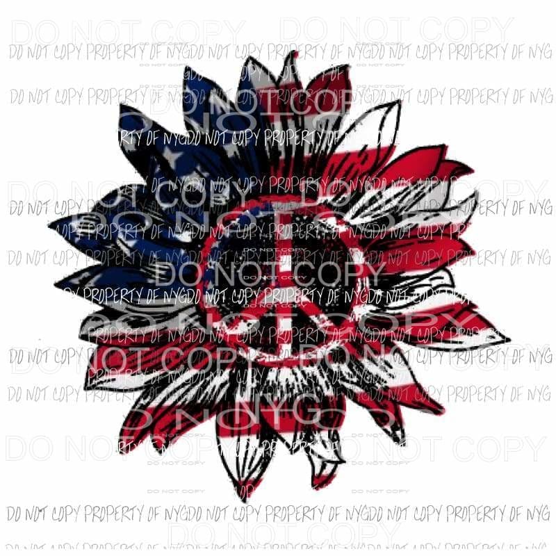 Peace sunflower flag Sublimation transfers Heat Transfer