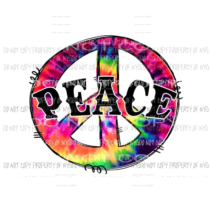Peace Tie Dye #1 Sublimation transfers Heat Transfer