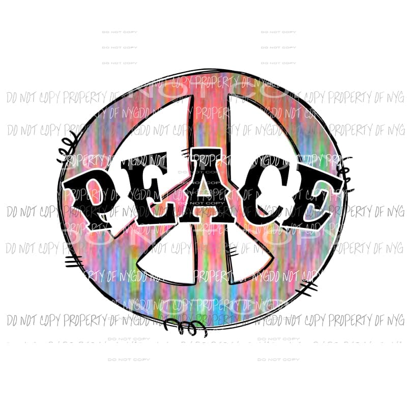 Peace Tie Dye #7 Sublimation transfers Heat Transfer