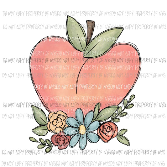 Peach blank flowers Sublimation transfers Heat Transfer