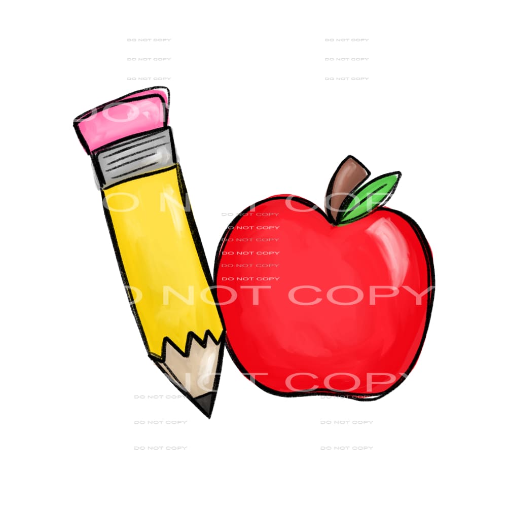 pencil apple #7282 Sublimation transfers - Heat Transfer
