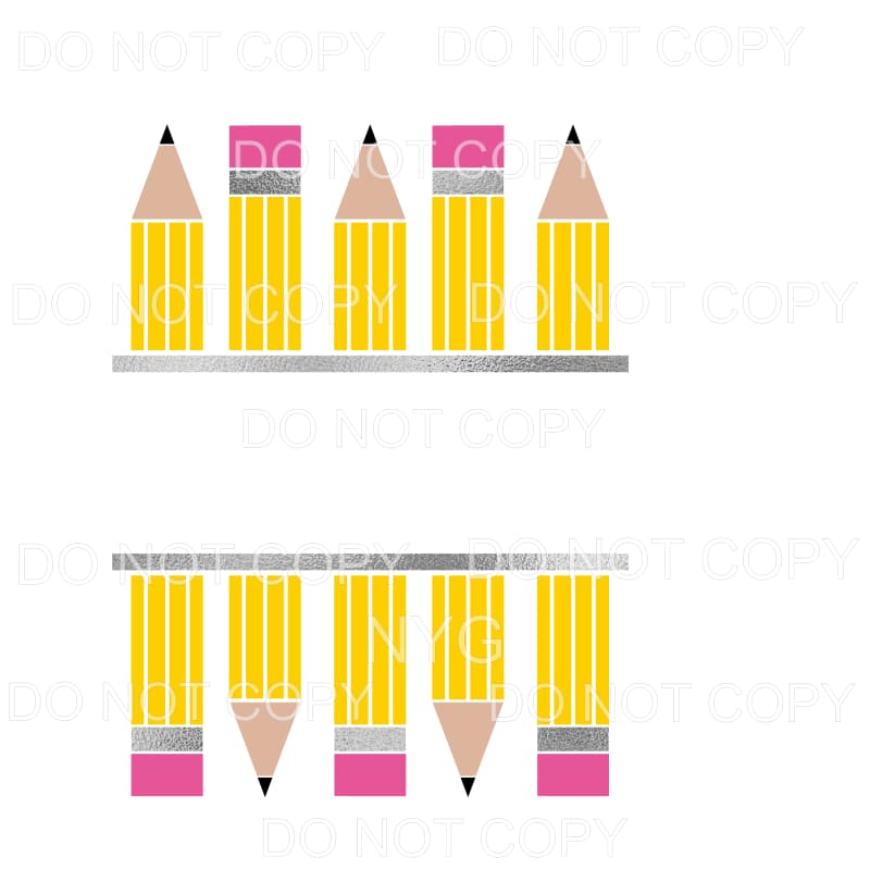 Pencil Monogram Sublimation transfers - Heat Transfer