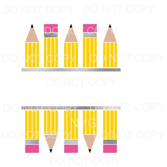 Pencil Monogram Sublimation transfers - Heat Transfer