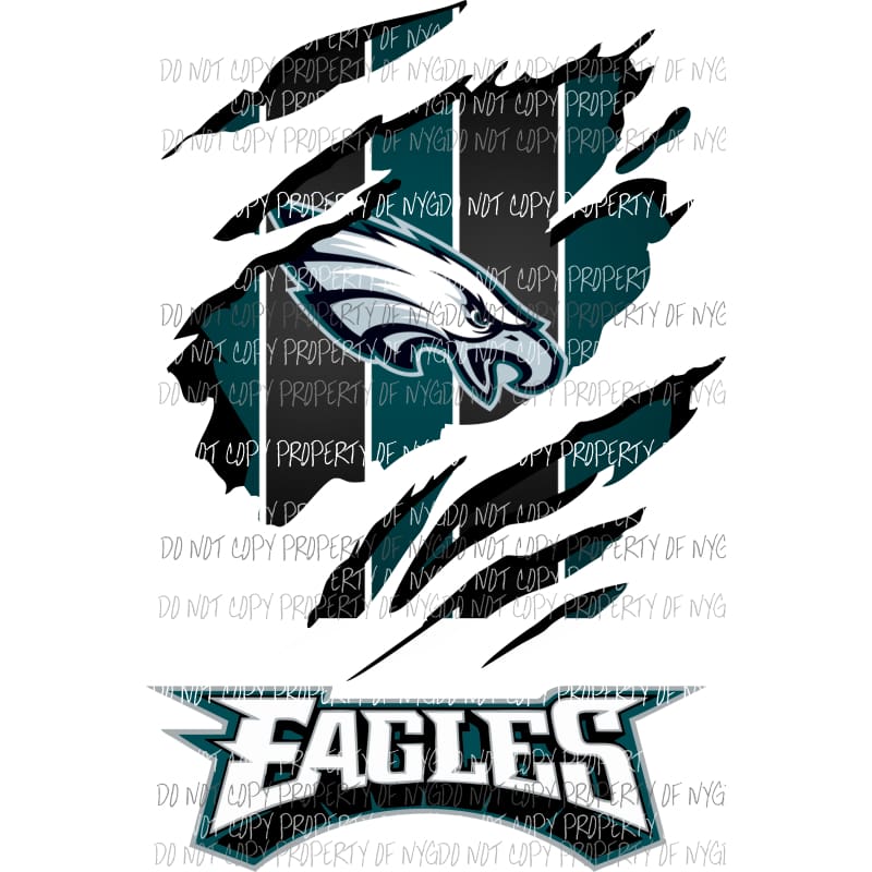 Philadelphia Eagles ripped design Sublimation transfers Heat Transfer