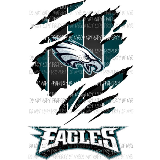 Philadelphia Eagles ripped design Sublimation transfers Heat Transfer