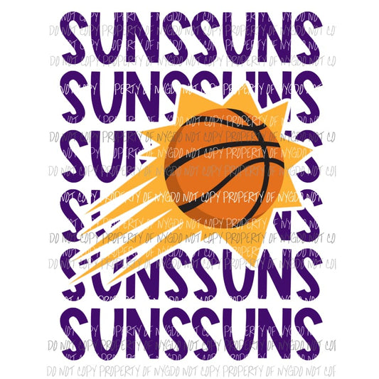 Phoenix Suns stacked Sublimation transfers Heat Transfer