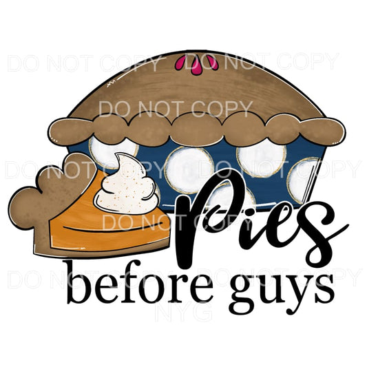 Pies Before Guys Blue White Polka Dots Gold #1576 