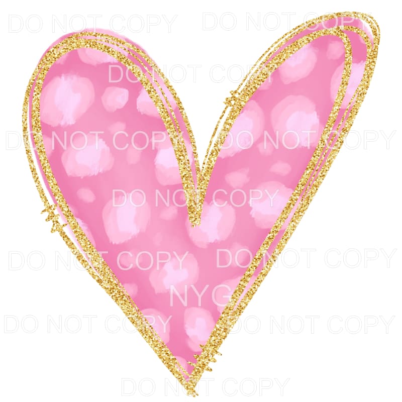 Pinch Leopard Gold Heart Sublimation transfers - Heat 