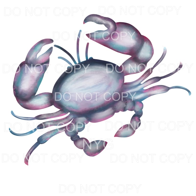 Pink and Blue Crab Sublimation transfers - Heat Transfer