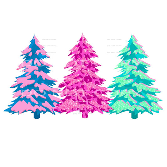 Pink and Turquoise Trees # 2067 Sublimation transfers - Heat