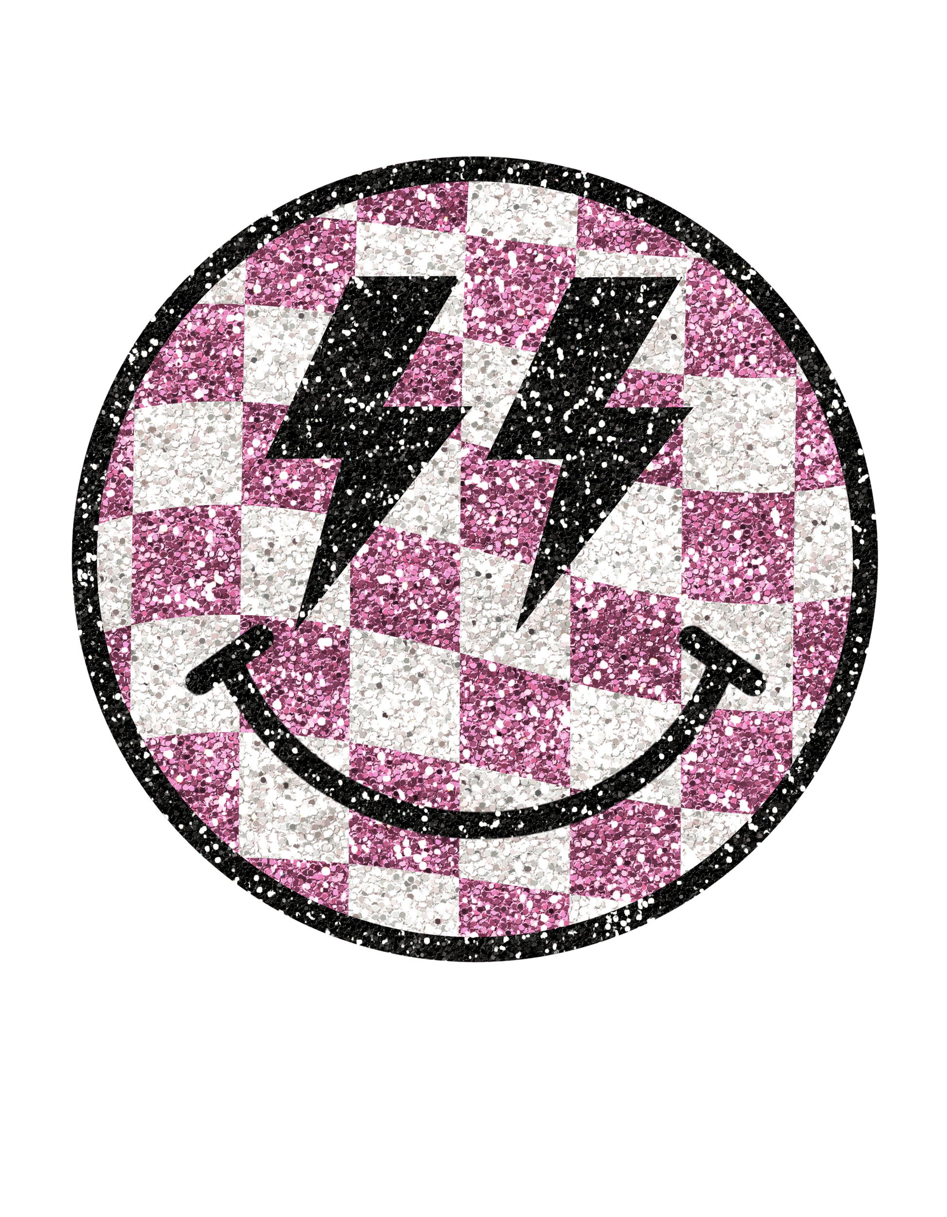 Pink Checkered Smile #7869 Sublimation transfers - Heat