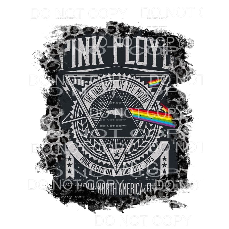 Pink Floyd black leopard frame Sublimation transfers - Heat 