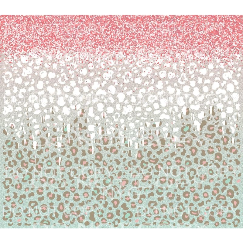 Pink Glitter Leopard Ombre Backround Sheet #1846 Sublimation