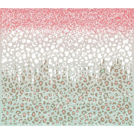 Pink Glitter Leopard Ombre Backround Sheet #1846 Sublimation