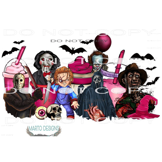 Pink Horror Coffee Cups #7393 Sublimation transfers - Heat