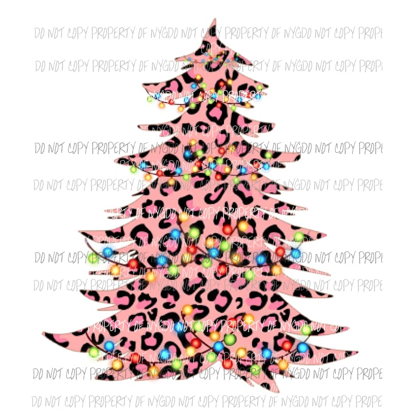 Pink Leopard Tree Sublimation transfers Heat Transfer