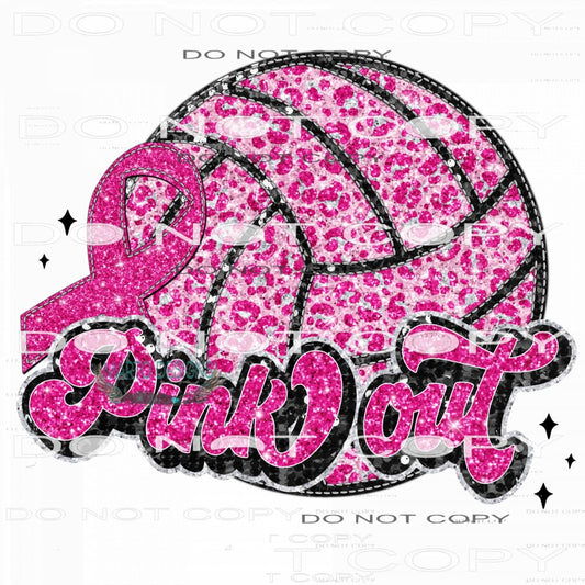 Pink Out Volleyball #7642 Sublimation transfers - Heat