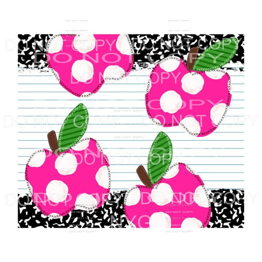 Pink Polka Dot Apple Paper Composition Notebook Teacher 