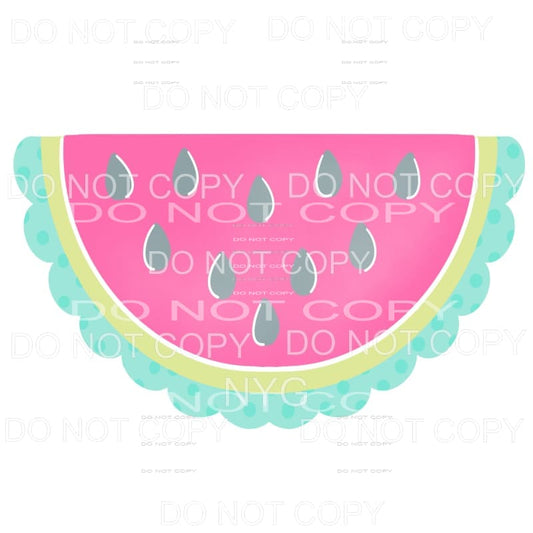 Pink Teal Watermelon Slice Sublimation transfers - Heat 