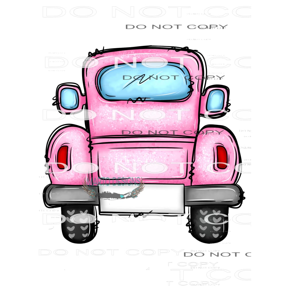 Pink Truck #8752 Sublimation transfers - Heat Transfer