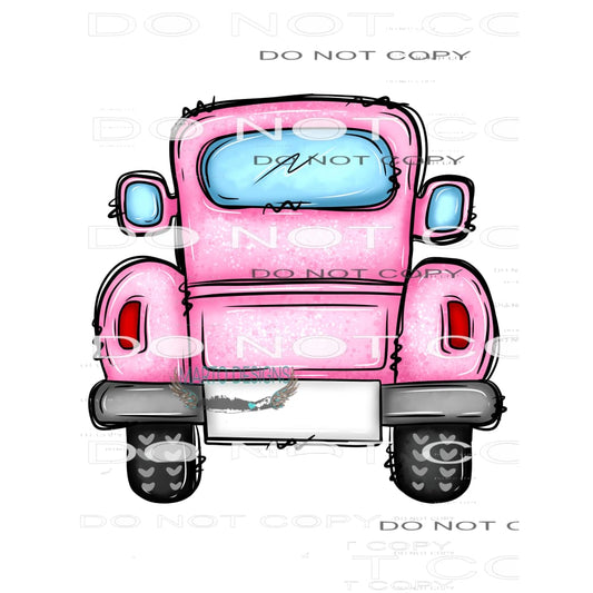 Pink Truck #8752 Sublimation transfers - Heat Transfer