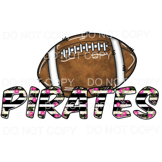 Pirates Football black stripe Flowers Sublimation transfers 