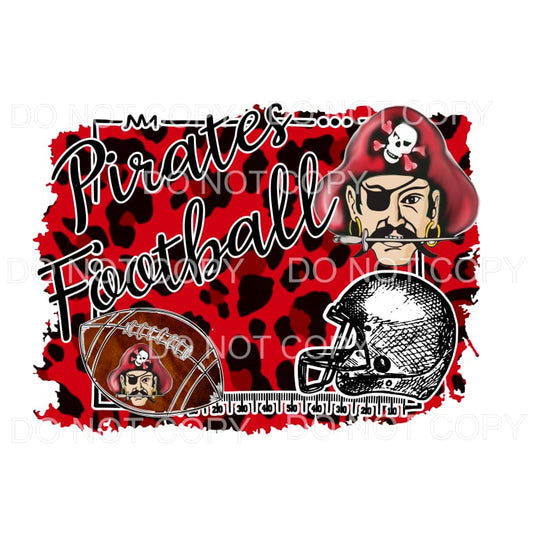 Pirates Football Red and Black Leopard Sublimation transfers