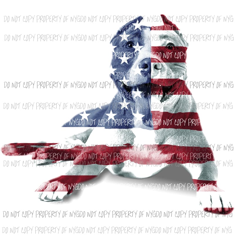 Pit bull Flag USA pitbull Sublimation transfers Heat Transfer
