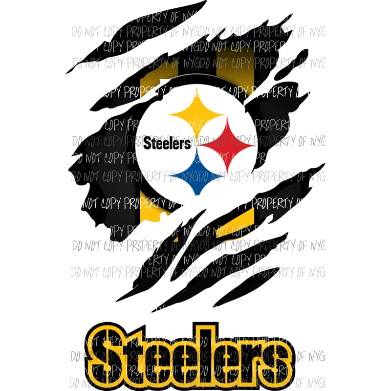 Pittsburgh Steelers ripped design Sublimation transfers Heat Transfer