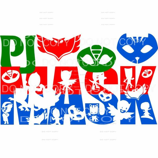 PJ Mask Red Green Blue Cartoon Character Letters #87 