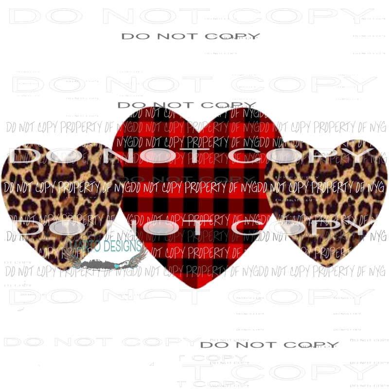 plaid and leopard hearts Sublimation transfers love valentines day Heat Transfer