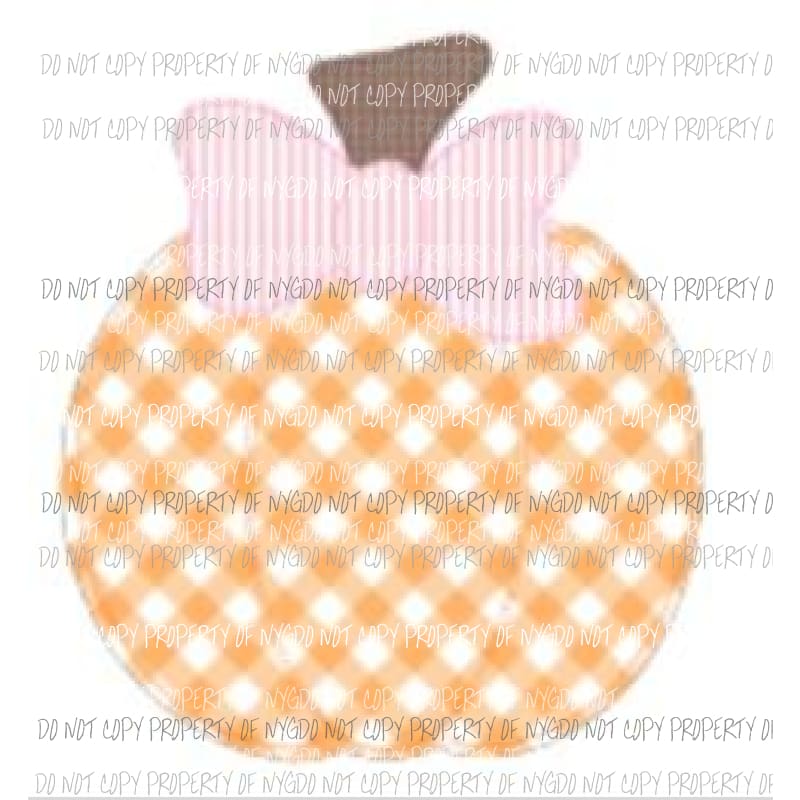 plaid bow pumpkin Sublimation transfers Heat Transfer