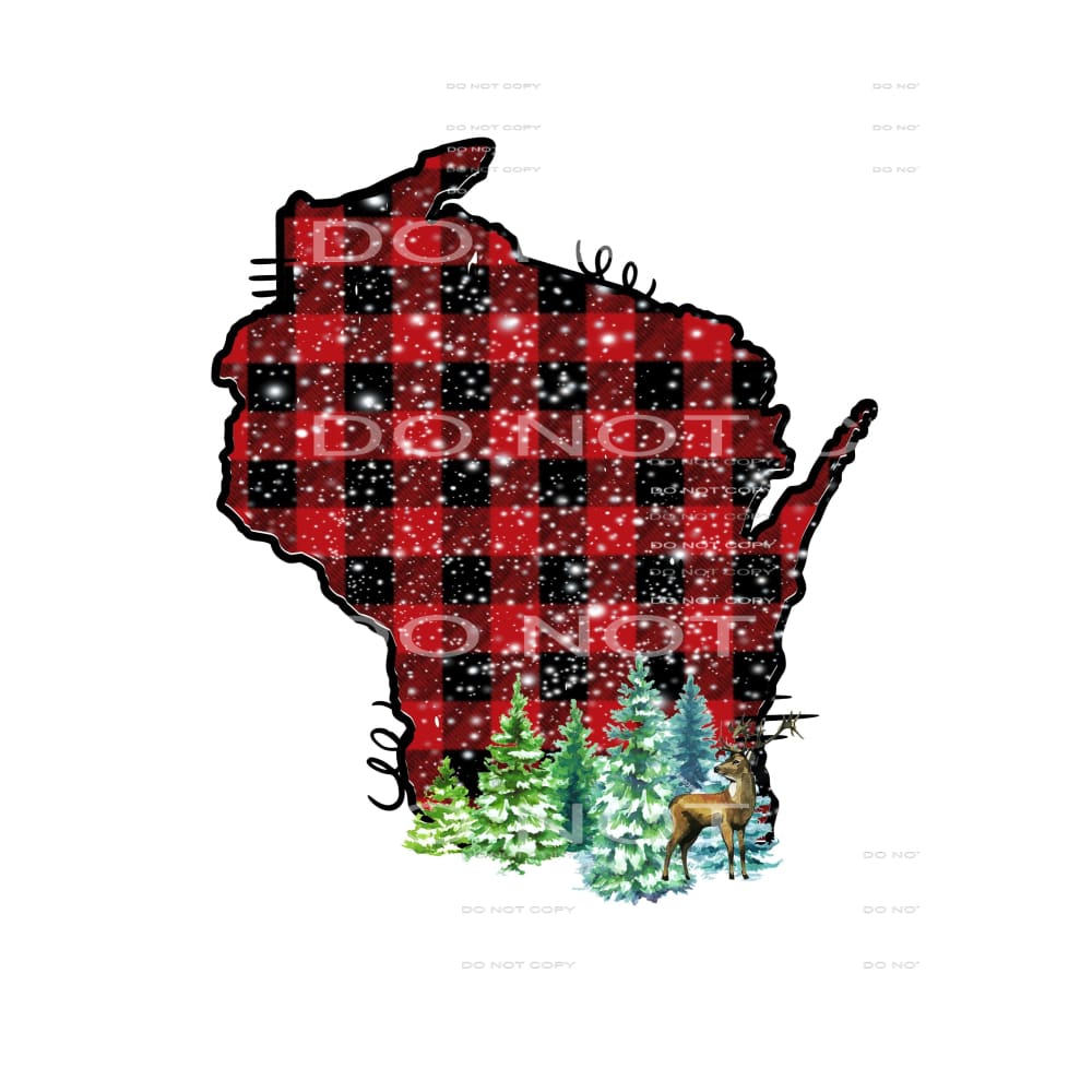 Plaid deer # 3 x 4 transfers STATES All states in drop down 
