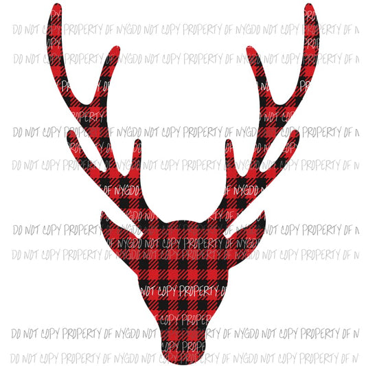 plaid deer head Sublimation transfers Heat Transfer