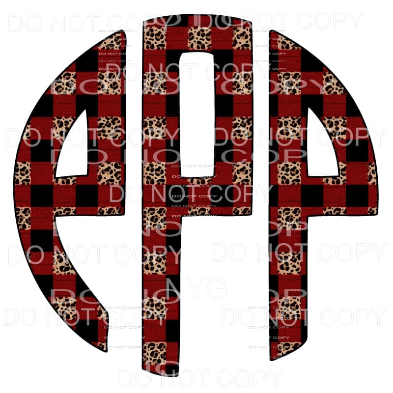 Plaid Leopard monogram letters put letters in notes please 